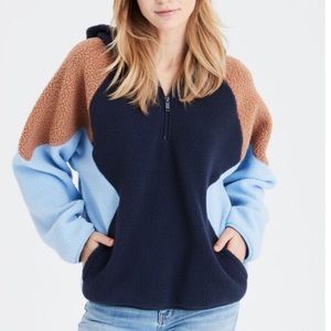 Brown and blue American eagle fleece size small